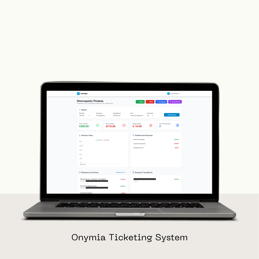 Onymia - Ticketing System